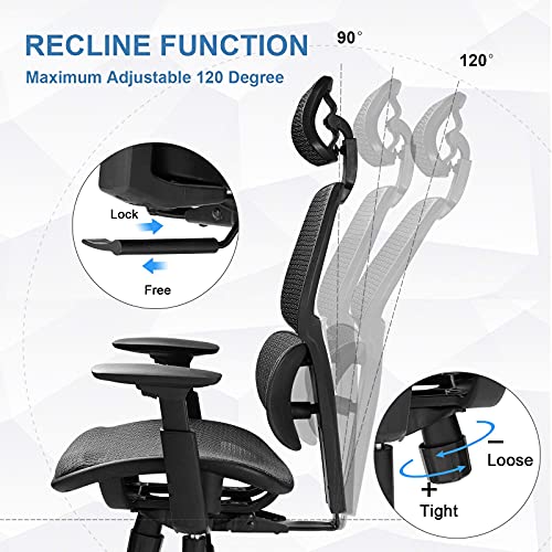 ComHoma Ergonomic Office Chair Breathable Mesh Desk Chair High Back