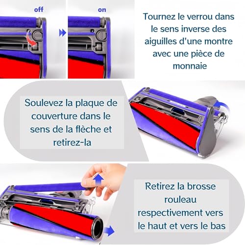 Soft Roller Brush Head For Dyson V7 V8 V10 V11 V15 Motorized Replacement Accessory For Dyson SV10 SV11 SV12 SV14 Cordless Vacuum Cleaner Parquet Hard Floors Pet Hair Brush