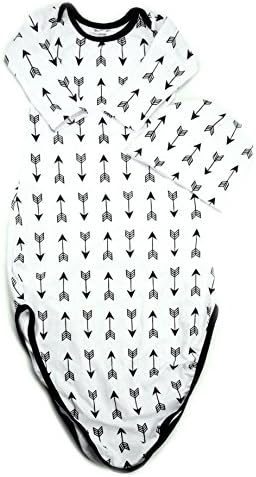 Baby Tie Bottom Nightgown and Matching Hat, Sleep Gown (Arrows, 3-6 Month)