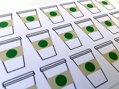 Planner Glitz 4 Sheets Decorative Planner Stickers - Coffee Cups, Starbucks Inspired