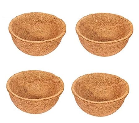 COIRGARDEN-Coco Fiber Liner - Hanging Planter POTS - Coir Liner - Basket Liner 8INCH - 4 Pieces