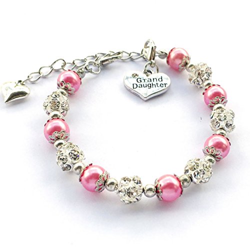 DOLON Fuchsia Faux Pearl Bracelet Gift for Granddaughter