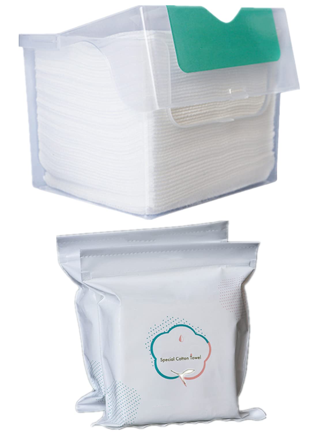 1 box of 50 pcs Disposable Towel for Washing Face Cotton Pads Cosmetic Cotton Add 50 replacement refill Can be wet and dry