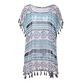 SUDILO Women's Chiffon Tassel Swimwear Cover ups Swim Beach Wear Bikini Cover up