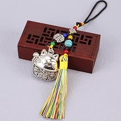 Lucky Cat,Maneki Neko Brass Cat Keychain With Feng