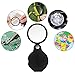 HESTYA 4 Pack 10X Mini Magnifying Glass Folding Pocket Magnifier Glass Loupe with Black Rotating Protective Holster for Reading Newspaper, Book, Magazine, Science, Hobby, Jewelry