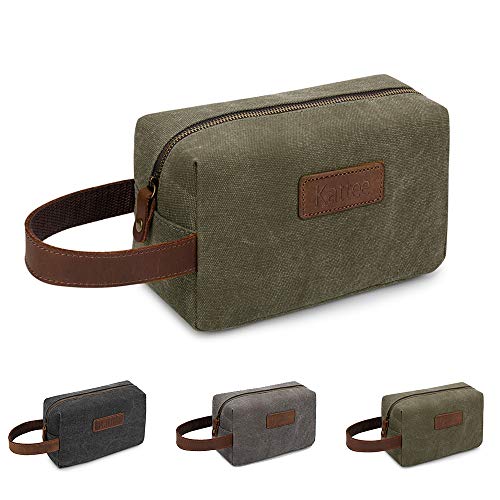 Kattee Mens Travel Toiletry Bag Canvas Cosmetic Makeup Organizer