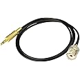 Eightwood UHF hembra SO239 a 0.138 in mono 1/8 "TS adaptador de enchufe estéreo Cable de extensión de antena de radio 3 pies