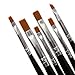 BMC 6pc Nail Art UV Gel Acrylic Salon Pen Painting Detailing Flat Brush Kit