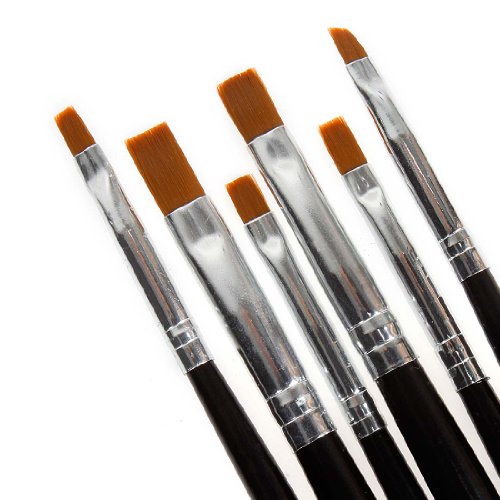 Maniology (formerly bmc) 6pc Nail Art UV Gel Acrylic Salon Pen Painting Detailing Flat Brush Kit Maniology (formerly bmc) 6pc Nail Art UV Gel Acrylic Salon Pen Painting Detailing Flat Brush Kit
