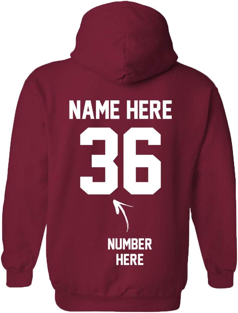 Custom Hoodies - Add Your Name & Number - 2 Side Personalized Sweaters