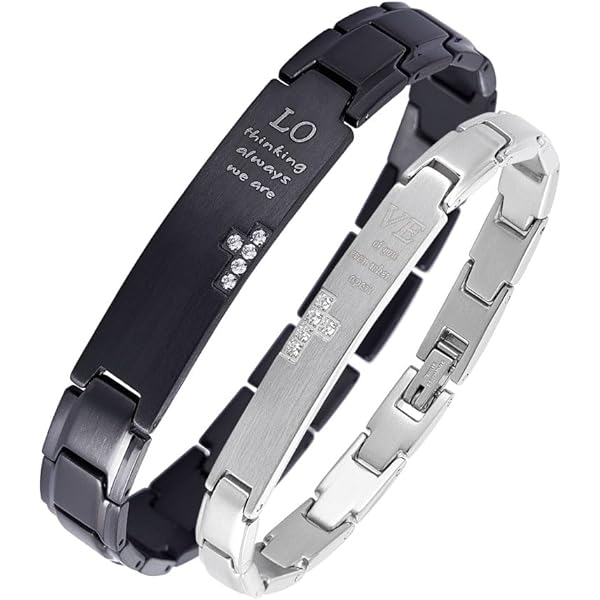 Wolentty Couples Distance Bracelets Set - Stainless Steel Black & Rose Gold, His & Hers Sizes, Gift Box - View #8