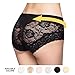 Eve's temptation Janice Everyday Panties Floral Lace Sliming Brief Sexy Lingerie Underwear for Women - Black Floral Pattern- XX-Large