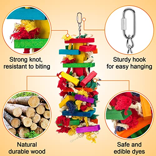 MEWTOGO Extra Large Bird Parrot Toys for Macaws, African Grey, Amazon