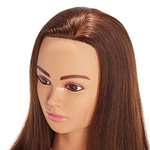 Hairingrid Mannequin Head 24"-26"100% Human Hair Hairdresser Cosmetology Mannequin Manikin Training Head Hair and Free Clamp Holder (R71906LB0418H) - Thumbnail 2