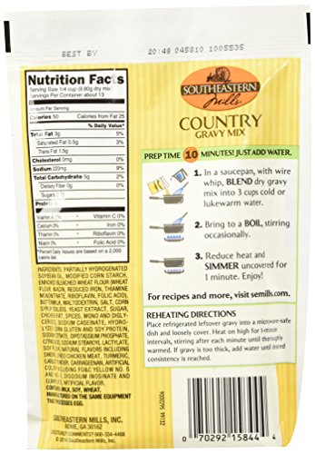 Southeastern Mills Gravy Mix, Country, 4.5-Ounce Packages (Pack of 24)