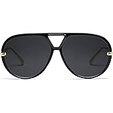 VANLINKER Oversized Trendy Polarized Aviator Sunglasses for Women Men Retro Round Sunglasses Vintage Shield Shades VL9798