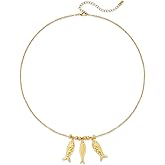 MURNA KARE Beach Necklaces for Women - Gold Fish Pendant Necklace, Waterproof Ocean Summer Beach Jewelry