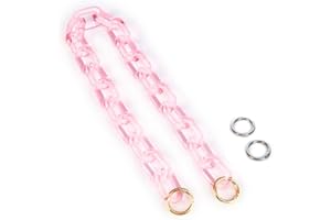Yichain Chunky Acrylic Purse Strap Bag Chain Handle Replacement,Handbag Purse Making Accessory Decoration (Pink)