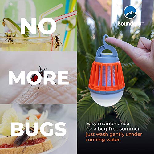 Bug Bulb 2 in 1 Camping Lantern by Boundery Electric Bug Zapper Light Bulb Portable