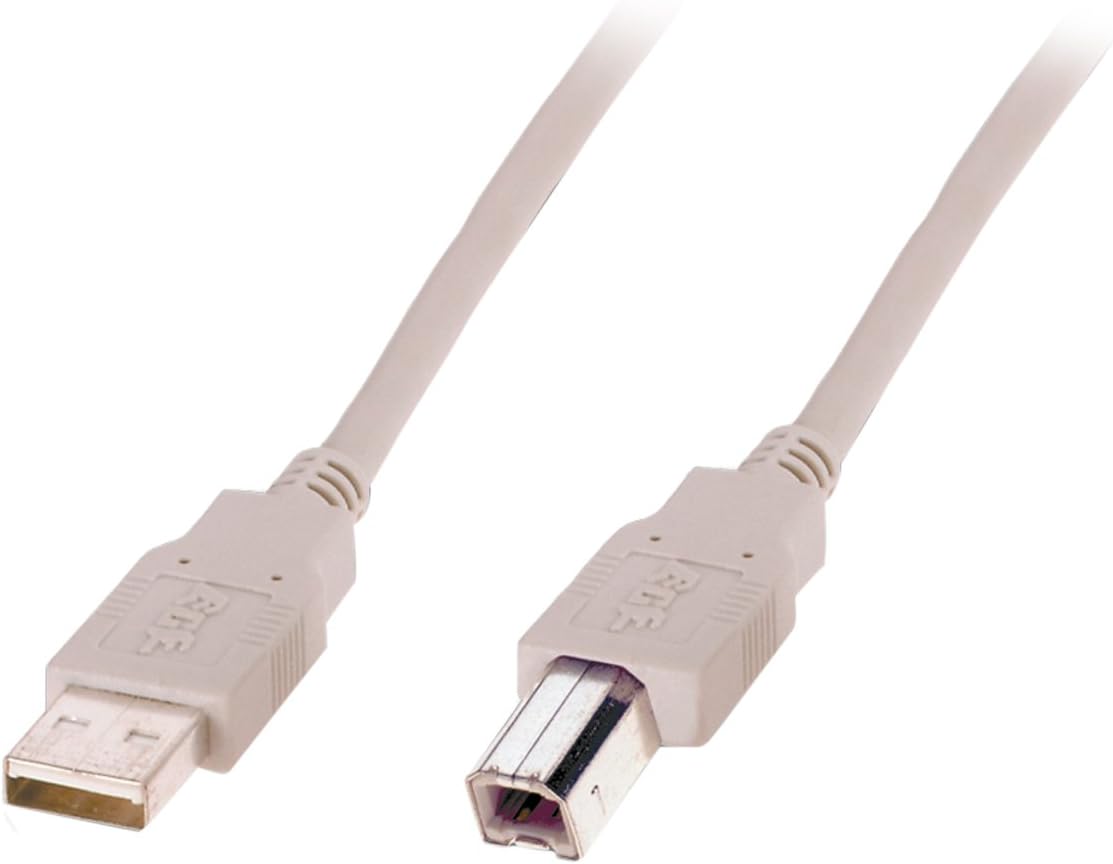 DIGITUS USB 2.0 cable - 1.8 m - USB-A to Type-B - 480 Mbps - connection cable for computers notebooks, hubs, printers - beige
