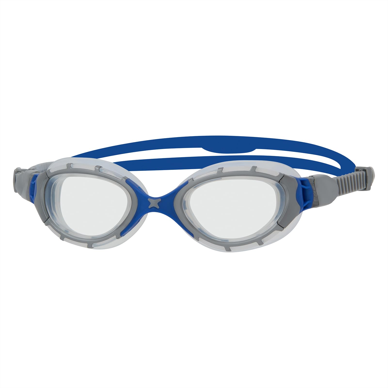 Zoggs Predator Flex Adult Swimming Goggles | Clear Lens, Anti-Fog, UV Protection, Quick-Adjust Strap, Curved 180° Vision | Pool and Open Water
