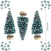 Sumind 72 Pieces Mini Christmas Trees Bottle Brush Trees Plastic Artificial Winter Sisal Mini Pine with Wooden Base Snow Frost Tree Tabletop Tree for Christmas Decoration Gift and Display
