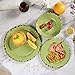 12pcs Melamine Dinnerware set for 4, Outdoor Use Dinner Dishes Set for Camper, Break-resistant, Green Beans Color …