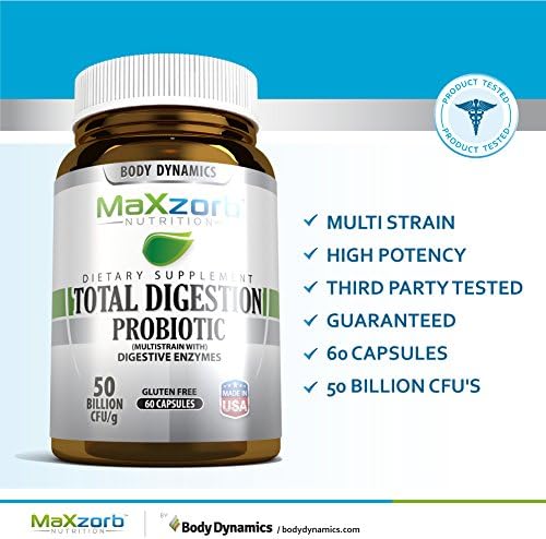 50 Billion CFU. Guaranteed Potency. Every Batch 3rd Party Tested. Delay Release, Shelf Stable Probiotic with Acidophilus. Best Probiotic for Men and Women. 60 Capsules