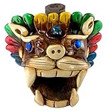 Authentic Aztec Jaguar Whistle With A Colorful