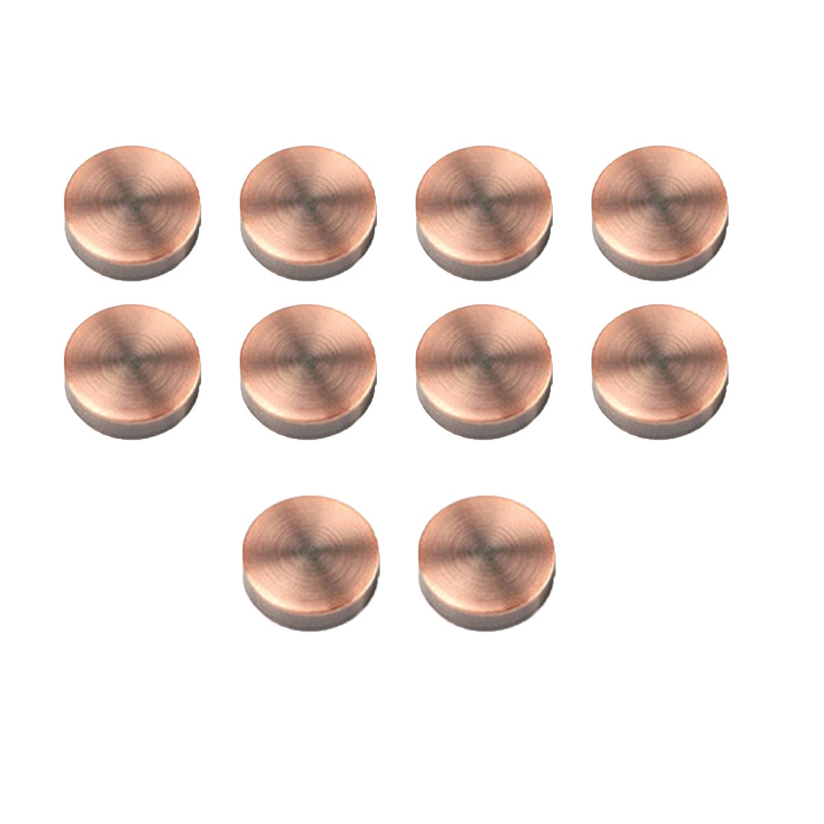 10PCS Copper Mirror Screws - 10mm Flat Head, Cap Cover Nails - Red Bronze