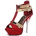GATUXUS Open Toe Women Platform High Heel Shoes Strappy Pump for Party Prom