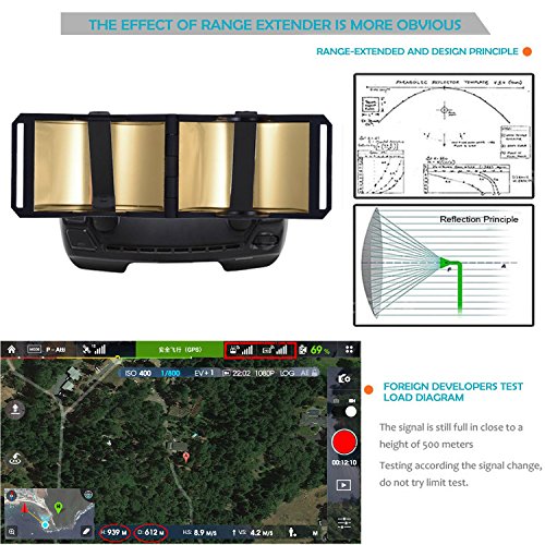 IRUIS DJI Mavic Pro Mavic Air Spark Signal Booster Accessories for DJI Mavic Pro / Mavic Air / Spark Controller Signal Booster Range Extender Foldable Parabolic Antenna Extender