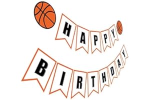 Silvima Basketball Birthday Banner | Basketball Theme Happy Bday Bunting Sign, Basketball Party Decoration