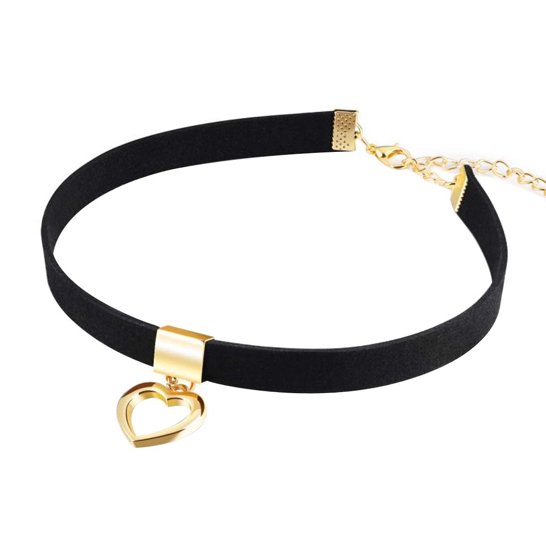 Caimeytie Women's Choker Necklace with Geometric Pendant Heart Girls Present Valentines Gifts for Your Love