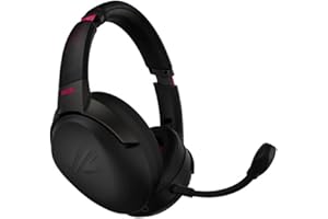 ASUS ROG Strix Go 2.4 Electro Punk Wireless Gaming Headphones with USB-C 2.4 GHz Adapter | Ai Powered Noise-Cancelling Microphone | Over-ear Headphones for PC, Mac, Nintendo Switch, and PS4