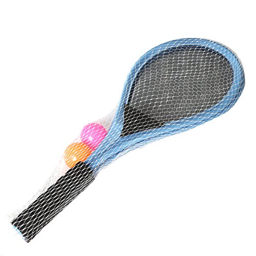 Pack of 2 26'' Badminton Tennis Rackets Kit with 2 Balls Junior Sports Elastic Mesh Badminton Racquets Set for Kids Outdoors Play Game Toy(9376A-Blue)