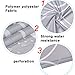 4 Piece Gray Geometric Patterned Shower Curtain Set with Non-Slip Rug, Toilet Lid Cover, Bath Mat and 12 Hooks, Curve Striped Waterproof Shower Curtain Set for Bathroom