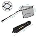 YVLEEN Folding Fishing Net - Foldable Fish Landing Net Robust Aluminum Telescopic Pole Handle and Nylon Mesh 16inch Hoop Size