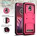 Moto Z2 Force Case, Moto Z2 Play Case, Venoro Heavy Duty Shockproof Full Body Protection Rugged Hybrid Case Cover with Swivel Belt Clip and Kickstand for Motorola Z Force 2017 (Rose)