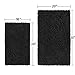 LuxUrux Black Bathroom Rug Set–Extra-Soft Plush Bath mat Shower Bathroom Rugs,1'' Chenille Microfiber Material, Super Absorbent (30 X 20'' + 23 x 15'', Black)