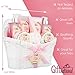 Spa Gift Basket with Pink Peony Fragrance, Perfect Christmas or Birthday Gift For for Women, Gift Set Includes Bubble Bath, Shower Gel, Body Scrub, Body Lotion, Bath Salts, Body Cream, And More