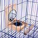 QBLEEV Parrots Mirror Play Stand Playpen,Birds Wooden Toys Perch Playground,Birdcage Playgym with Feeder Cups Dishes for Macaws Lovebird Cockatoo Parakeet Conure Finch Cockatielsthumb 1