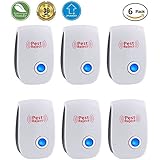 Ultrasonic Pest Control Repeller - Electronic Plug In Insect Repellent for Spiders, Mice , Roaches , Ants, Bugs , Flies, Fleas , Mosquitoes with Night Light(6 PACKS)