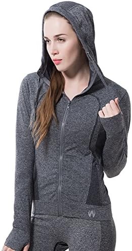 Women Spandex Running Hoodie Full Zip Active Jacket Size S YDWY-001