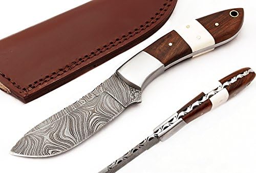 TR-2702 Custom made, Hand forged, new unique hunting/skiner knife with netural leather sheath