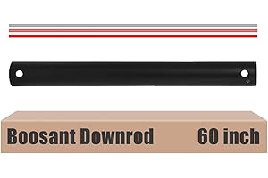 BOOSANT 60 INCH Ceiling Fan Downrod With Extended Wires,1 inch Outside Diameter, Extension Rod Only Ceiling Fans Compatible, Not Threaded(Black)