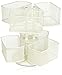 Nifty 2-Tier Cosmetic Organizing Carousel - Cream Powder Coat Finish, Spins 360-Degrees, Cosmetic Bathroom or Bedroom Vanity Storage, Beauty Supplies Organizer, Lazy Susan Platform