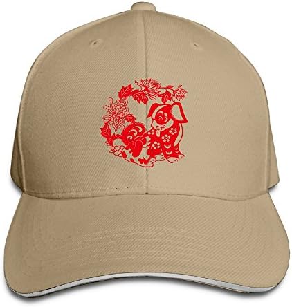 Knerbiny Chinese Zodiac Year Of The Dog Unisex Cotton Snapback Hat Baseball Caps Black