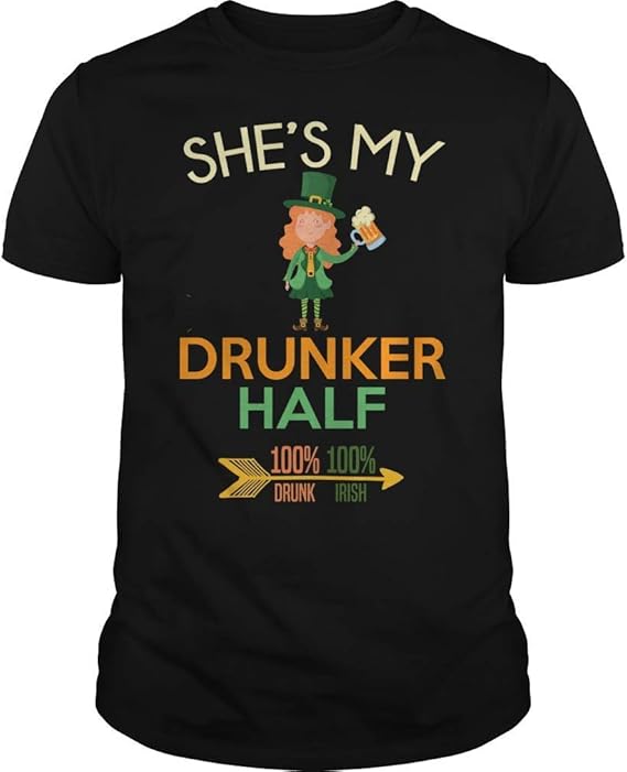Amazon 彼女は私の酔っ払いハーフ面白いtシャツです 聖パトリックの日ギフトs Tシャツ カットソー 通販